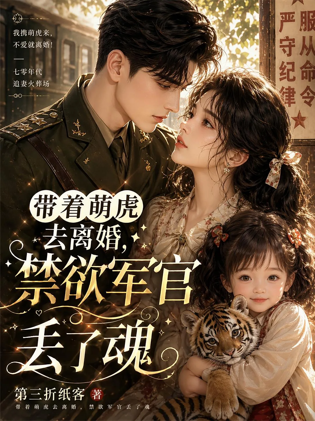 《带着萌虎去离婚，禁欲军官丢了魂》小说封面